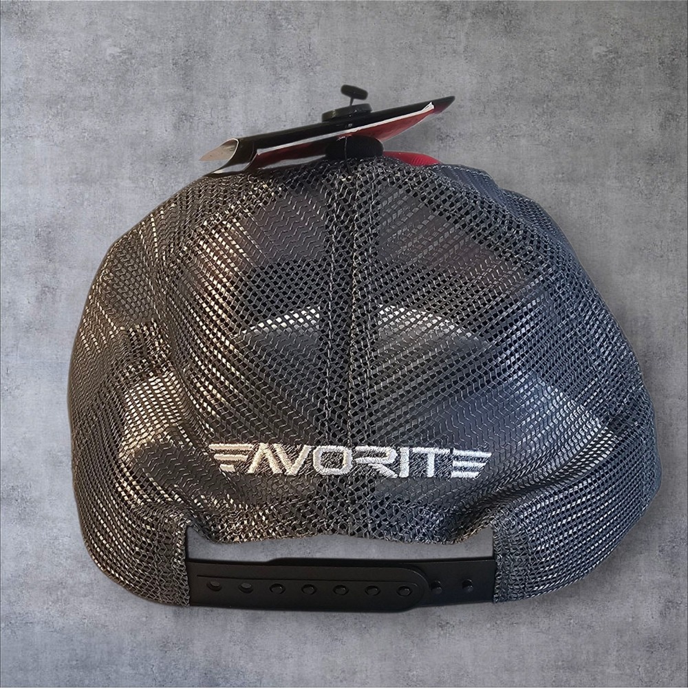 NWT Favorite‎ Future Of Fishing Red And Black Mesh Adjustable Baseball Hat - Picture 6 of 6